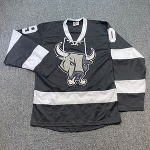 Something Inked Hockey Jersey Sz S Men Black Streetwear Skater Bull Graphic Lace
